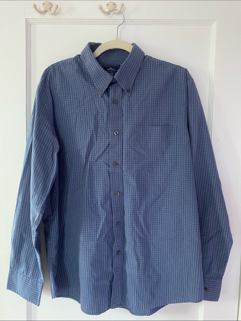 Dockers Men's Blue Checked Button-Down Shirt